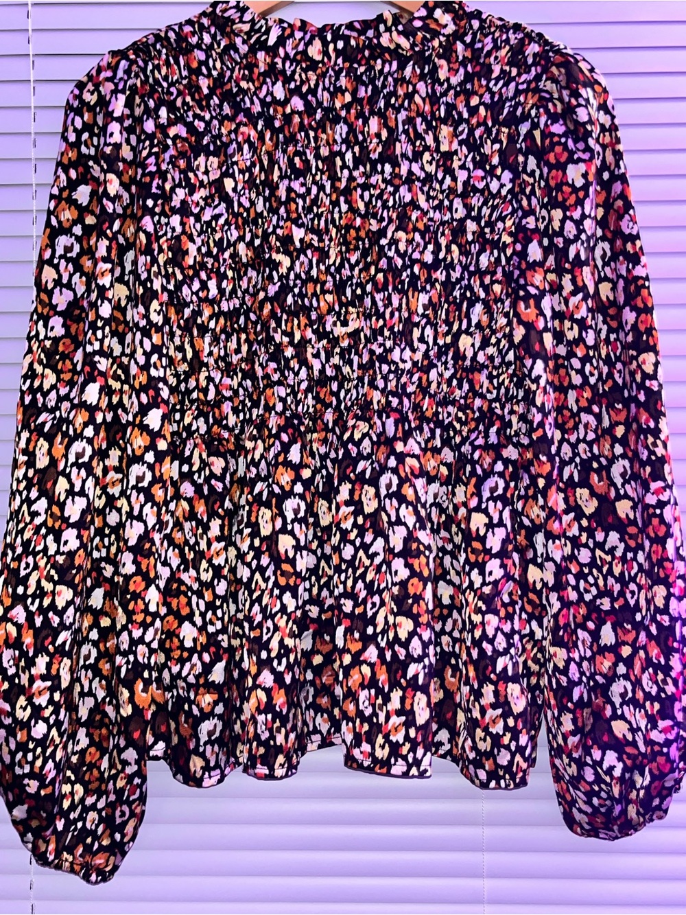 Women's Floral peplum sleeve blouse